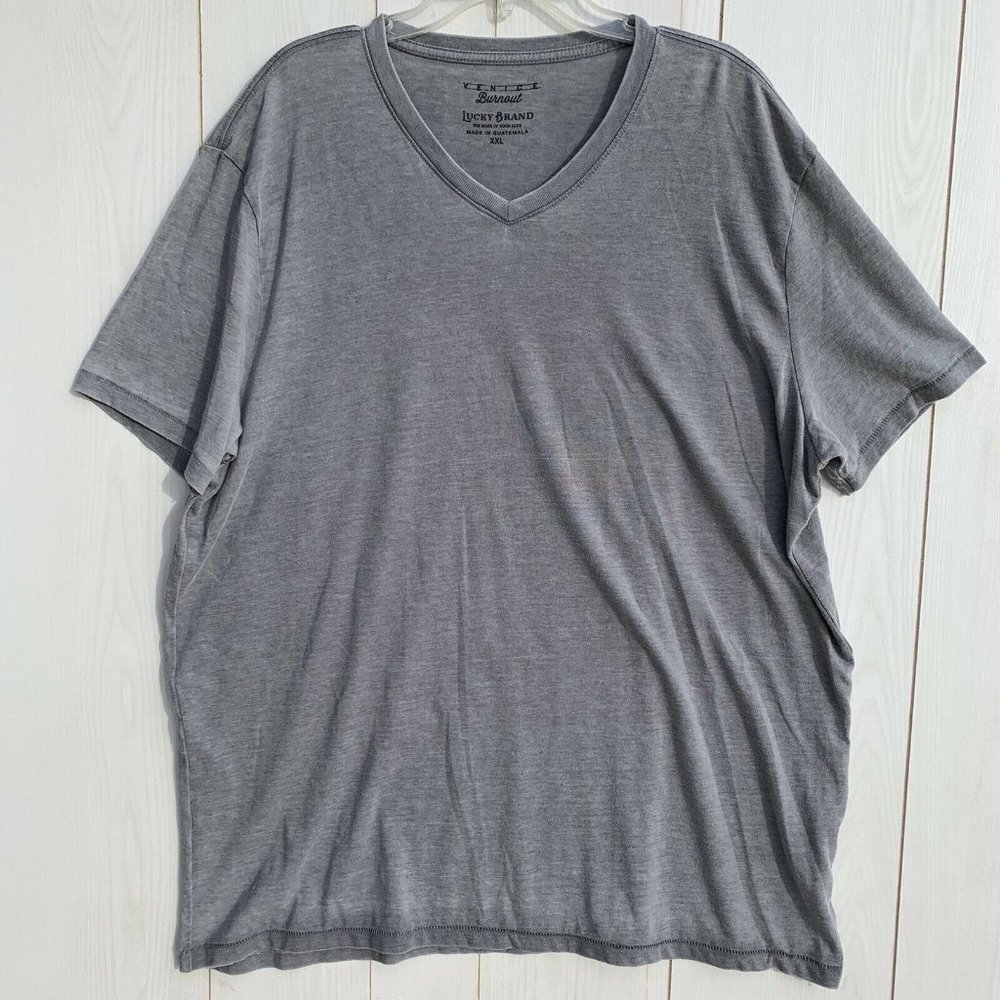 Lucky Brand Venice Burnout Gray T-Shirt Men’s Size XXL Short Sleeve